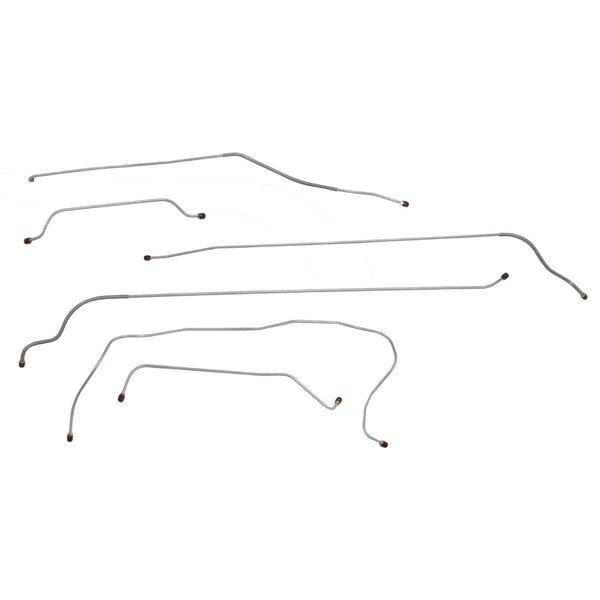 1941-42 Ford Special Deluxe Manual Drum Complete Brake Line Kit 6pc, OE Steel