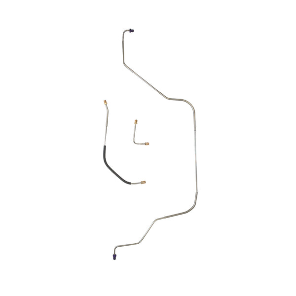 1956 Ford Courier/Wagon Power Drum Front Brake Line Kit 3pc, OE Steel