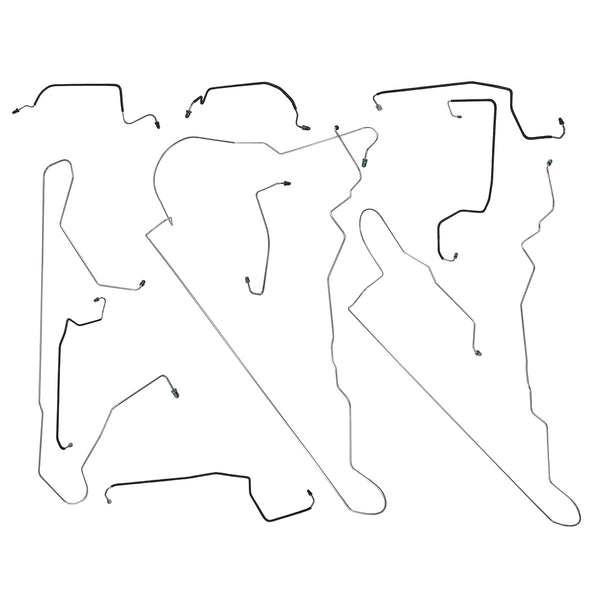 1986-95 Ford Mercury Taurus Sable ABS Four-Wheel Disc w/Load Valve Brake Line Kit 10pc, OE Steel