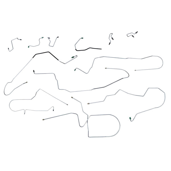 1995 (Late)-02 Ford/Mercury Taurus/Sable Four-Wheel Disc w/o ABS or Load Valve Complete Brake Line Kit 9pc, OE Steel