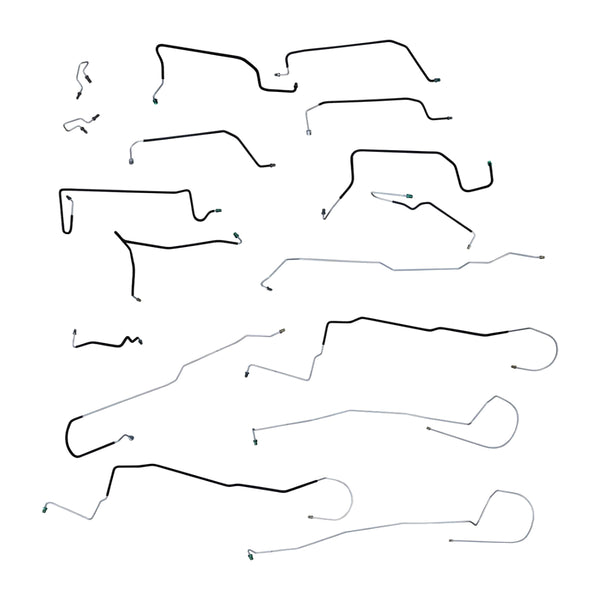 1995-99 Ford/Mercury Taurus/Sable Front Disc/Rear Drum w/ABS and Load Valve Complete Brake Line Kit 11pc, OE Steel