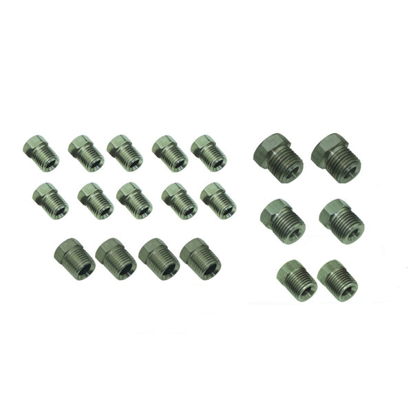 1960-81 GM Factory Tube Nut Fitting Pack For 3/16 & 1/4 20pc Stainless