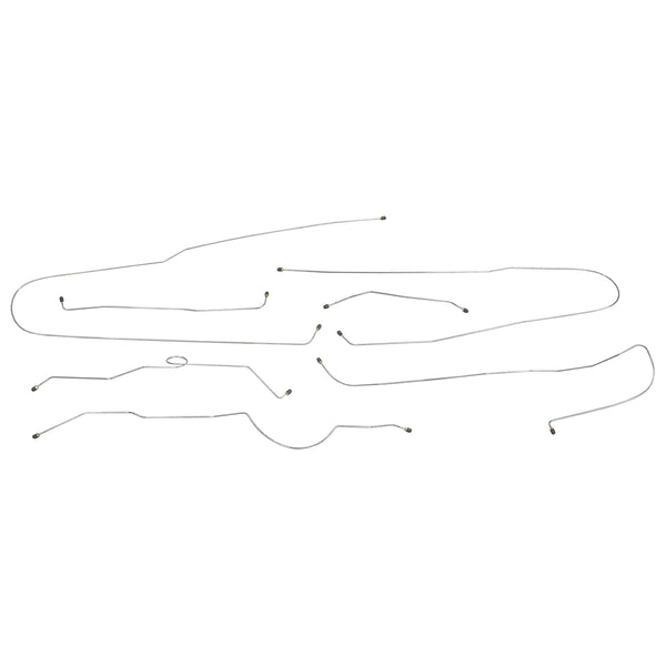 1957-60 Ford F100 F150 2WD Longbed Manual Drum Brake Line Kit 6pc, OE Steel