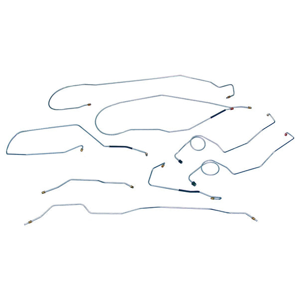 1967-71 Ford F-250 2WD Power Drum Brake Line Kit Longbed, OE Steel