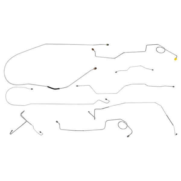 1972 Ford F100 F150 2WD Std.Cab Long Bed Power Drum Brake Line Kit 8pc OE Steel