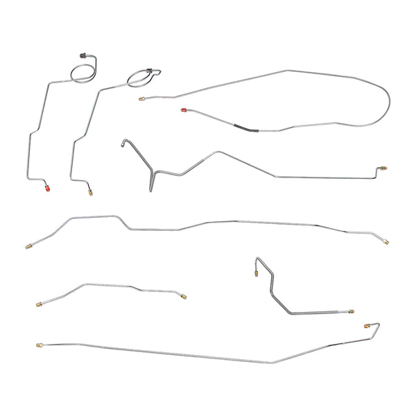 1972 Ford F100 F150 Long Bed 2wd Power Disc Brake Line Kit 8pc OE Steel