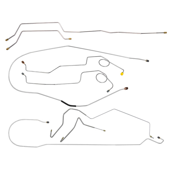 1972 Ford F-250 2wd Complete Power Disc Brake Line Kit 3/4 Ton, Longbed, 8pc, OE Steel