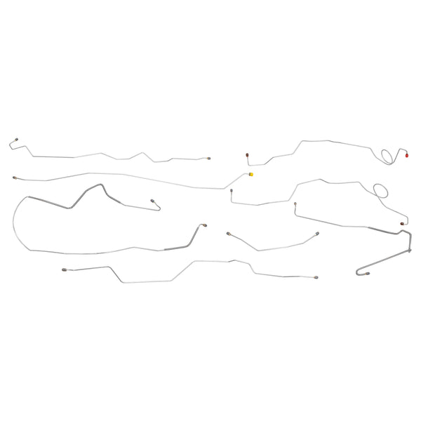 1973 Ford F100 F150 2wd Short Bed Power Disc Brake Line Kit, 8pc, OE Steel