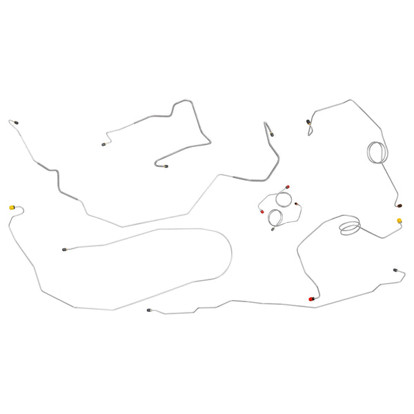 1975 Ford F100 F150 Std Cab Short Bed Valve at Master Power Disc Brake Line Kit 8pc, OE Steel