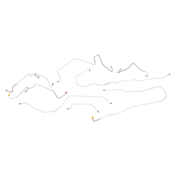 1976-79 Ford F250 2WD 3/4-Ton Longbed Power Disc Complete Brake Line Kit 8pc, OE Steel