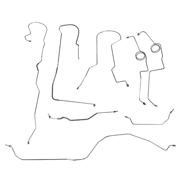 1976-79 Ford F250 4WD Std. Cab Longbed Valve on Frame Power Disc Complete Brake Line Kit, OE Steel