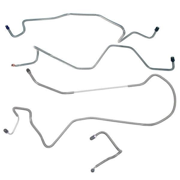 1987-89 Ford F150 2/4WD Std. Cab Short/Longbed Power Disc Front Brake Line Kit 4pc, OE Steel