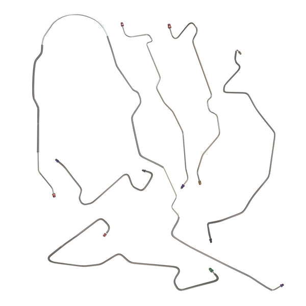 1990 Ford Ranger 4WD Std. Cab Longbed Power Disc w/ABS Complete Brake Line Kit, OE Steel