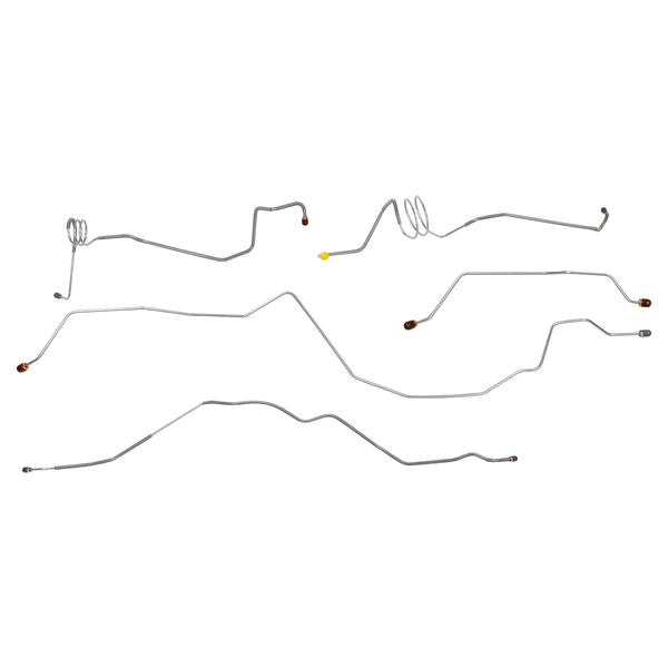 1993 Ford Truck 4WD 1 Ton Longbed Power Disc Brake Line Kit 8pc, OE Steel