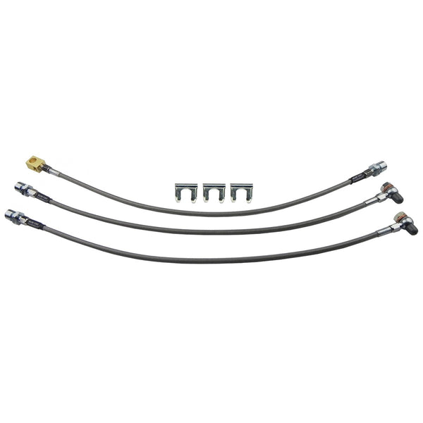 1976-79 Ford F250 4wd Stainless Braided Brake Hose Kit 3pc