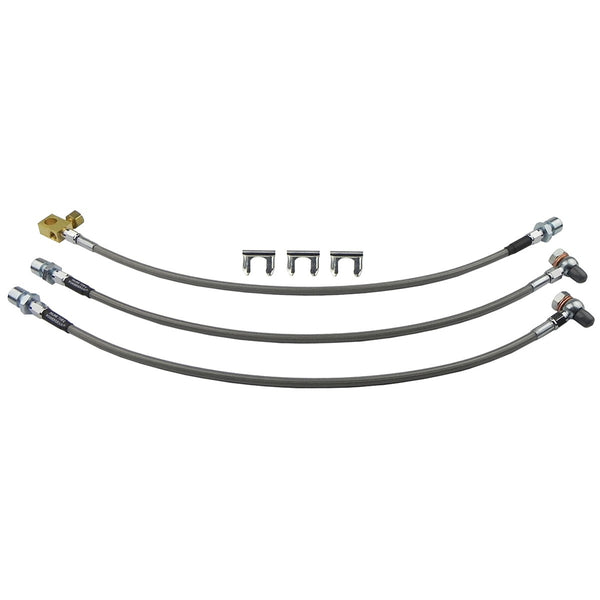 1980-89 Ford F150 Bronco Stainless Braided Brake Hose Kit 3pc.
