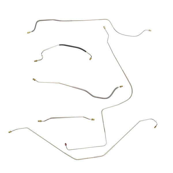 1955 Ford Thunderbird Manual Drum Brake Line Kit 7pc, OE Steel