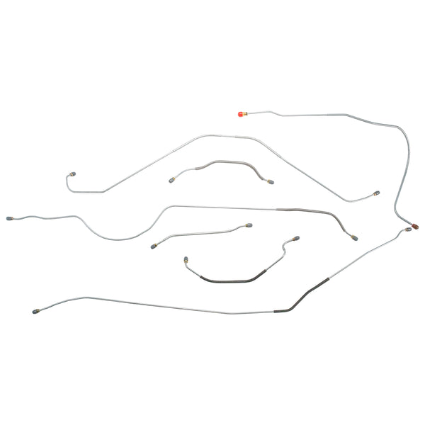 1957 Ford Thunderbird Manual Drum Brake Line Kit 7pc, OE Steel