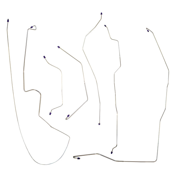 1961 Ford Thunderbird Power Drum Brake Line Kit 6pc, OE Steel