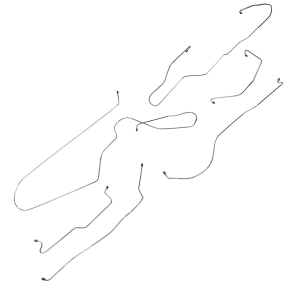 1964 Ford Thunderbird Power Drum Brake Line Kit 6pc, OE Steel