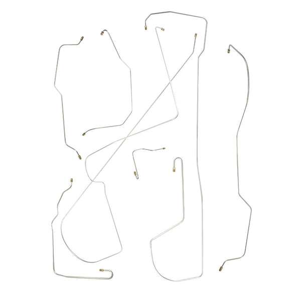 1965 Ford Thunderbird Power Disc Brake Line Kit 7pc, OE Steel