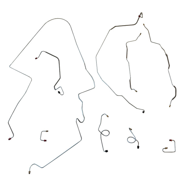 1968 Ford Thunderbird Power Disc Brake Line Kit 9pc, OE Steel
