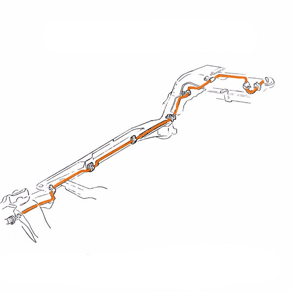 1997-98 Chevrolet/GMC S10/Sonoma 2WD 2.2L 4CYL FI Std. Cab Shortbed 3/8" Main Fuel Lines 2pc, OE Steel