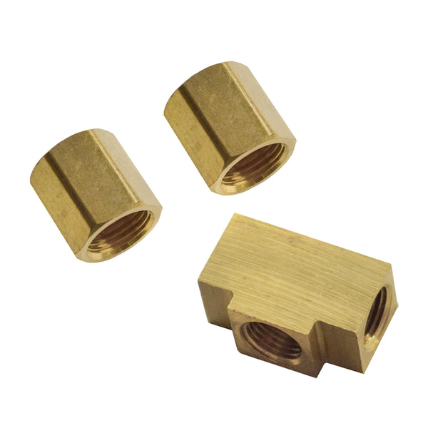 1971 Chevrolet GMC Truck Tee with Two Unions, 3pc, Brass