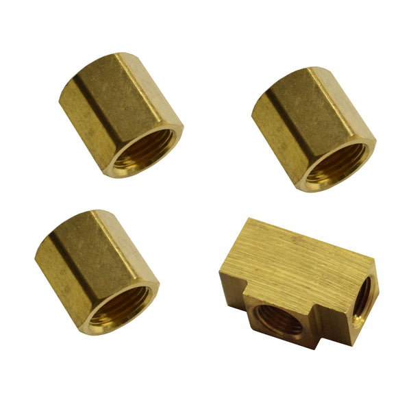 1972 Chevrolet GMC Truck Tee with Three Unions, 4pc, Brass