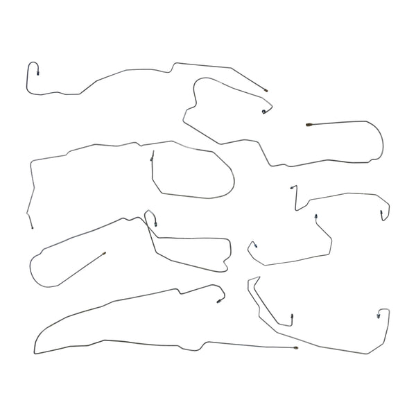 2006-2011 Chevrolet HHR, Rear Drum, Non ABS, Complete Brake Line Kit, 8pc, OE Steel