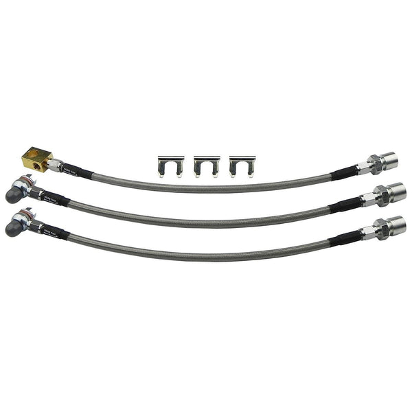1969-70 Chevrolet Impala Disc Brakes Stainless Braided Brake Hose Kit 3pc