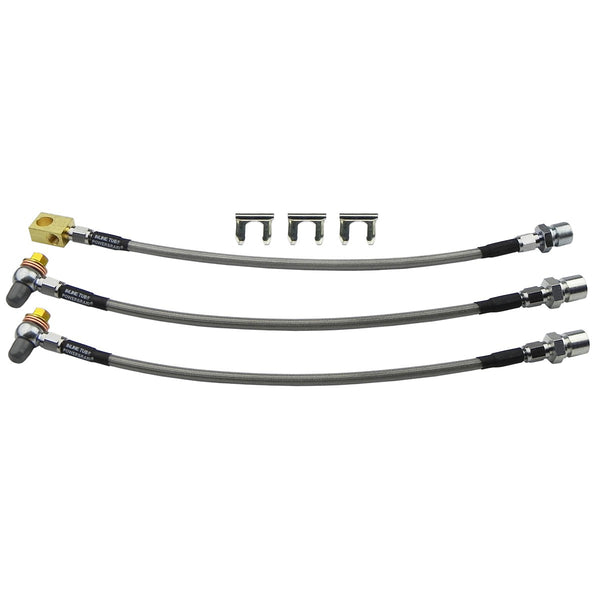 1977-91 Chevrolet Impala Pontiac Bonneville Oldsmobile 88 Stainless Braided Brake Hose Kit 3pc