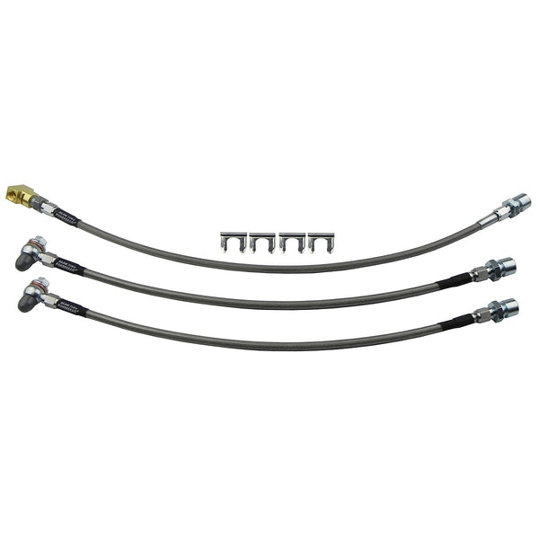 1955-57 Chevrolet Bel Air Two-Ten 7/16 Banjo Disc Brake Stainless Braided Brake Hose Kit 3pc