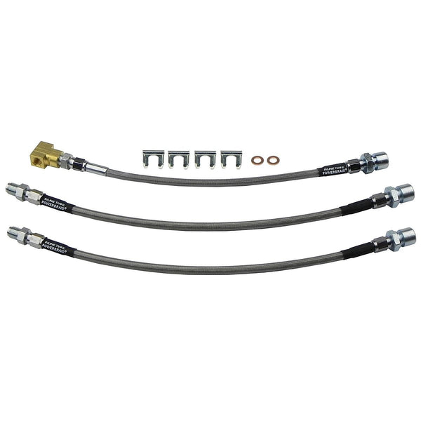 1965-66 Chevrolet Impala Caprice Drum Brake Stainless Braided Brake Hose Kit 3pc