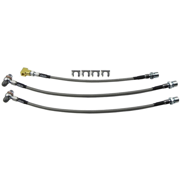 1965-66 Chevrolet Impala Caprice Disc Conversion 7/16 Banjo Stainless Braided Brake Hose Kit 3pc
