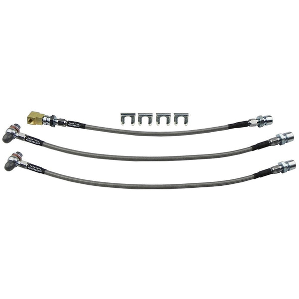 1967-68 Chevrolet Impala Caprice 7/16 Banjo Disc Brake Conversion Stainless Braided Brake Hose Kit 3pc