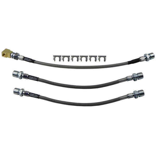 1967-68 Chevrolet Impala Caprice Factory 4 Piston Disc Brake Stainless Braided Brake Hose Kit 3pc