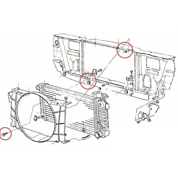 1969-73 GTO, 1969-79 Trans AM Fan Shroud Hardware Kit 12pc
