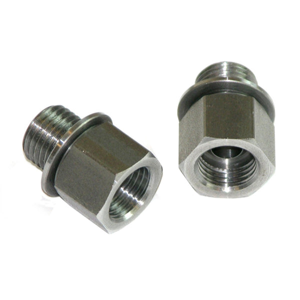 1964-78 GM Transmission Line at Trans, 1/4"-NPT Male x 1/2"-20 Female Adapters & Washers, 4pc