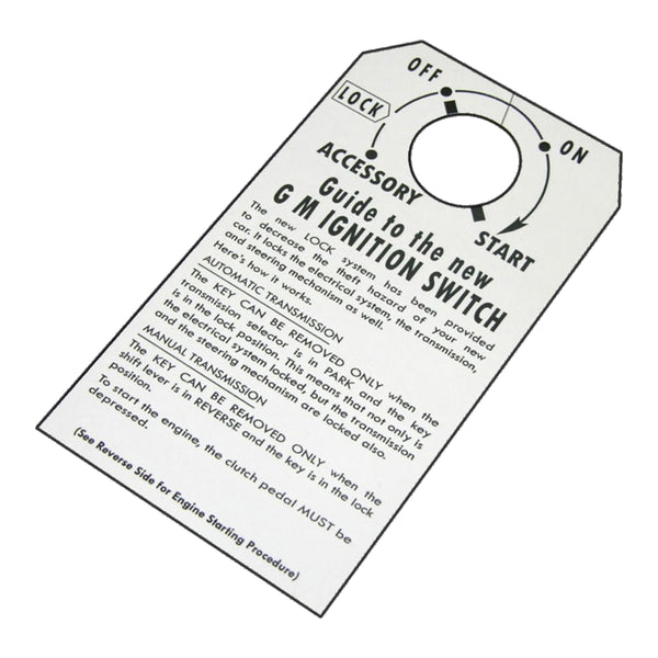 1969-70 Pontiac Steering Column Start Tag - For All Pontiac Models 1pc