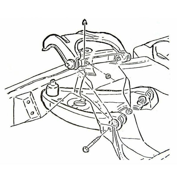 1968-72 GM A-Body F-Body Upper Control Arm Cross Shaft End Bolts And Washers 8pc