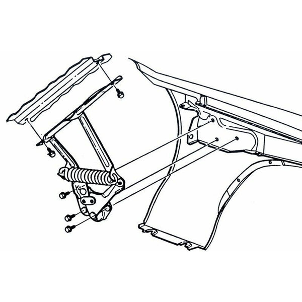 1968-72 GM A-Body Chevelle GTO 442 GS Hood Hinge Bolt Kit 10pc