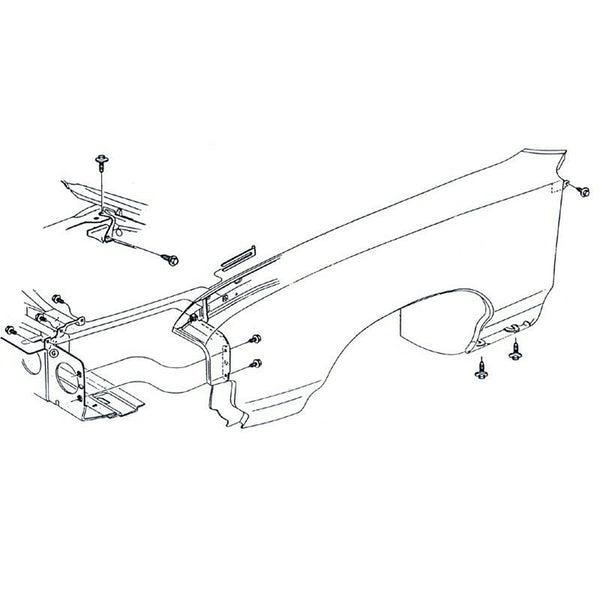1969-72 Oldsmobile Cutlass 442 Outer Fender to Core Support & Lower Fender Hardware 34pc