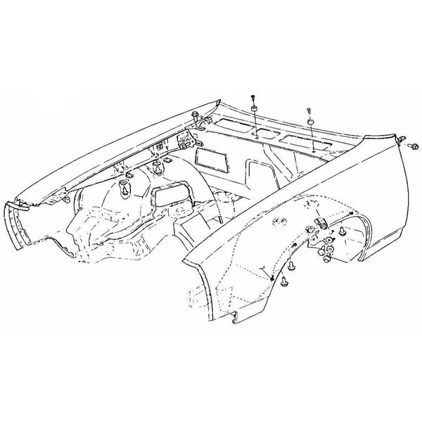 1968-69 GTO Front Top Of Inner Fender To Top Of Fender Style 1 Fine Bolt 12pc