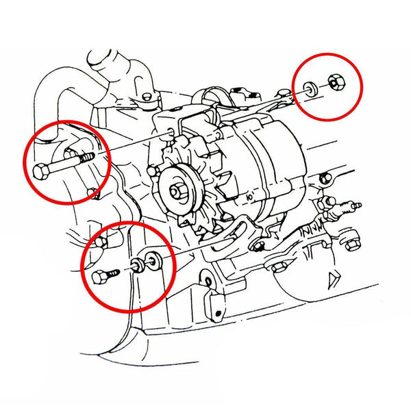 1968-72 Olds Engine Alternator Mounting Bolt Kit All V8 With AC