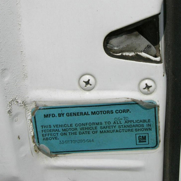 1970-76 GM Blue, Driver Door Decal With Clear Cover 2pc.