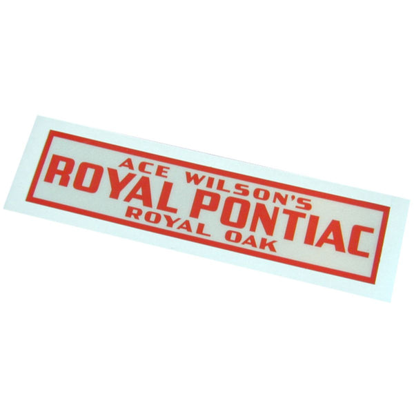 60-69 Royal Pontiac Trunk Lid Decal Red & White