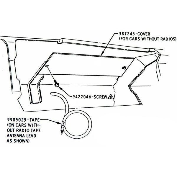 1970-72 Oldsmobile Cutlass Radio Delete Speaker Hole Cover 1pc