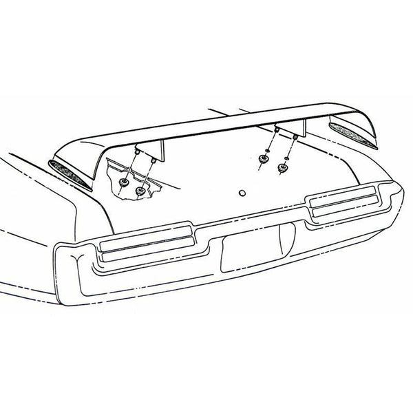 1969-70 Pontiac GTO Judge Trunk Lid Spoiler Nuts 4pc