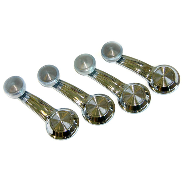 1969-72 GM A-Body Window Regulator Handles Clear Knob Kit Of 4 With Clips